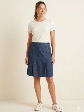 Insider Denim Button Front Midi Skirt Size 8 100% Cotton